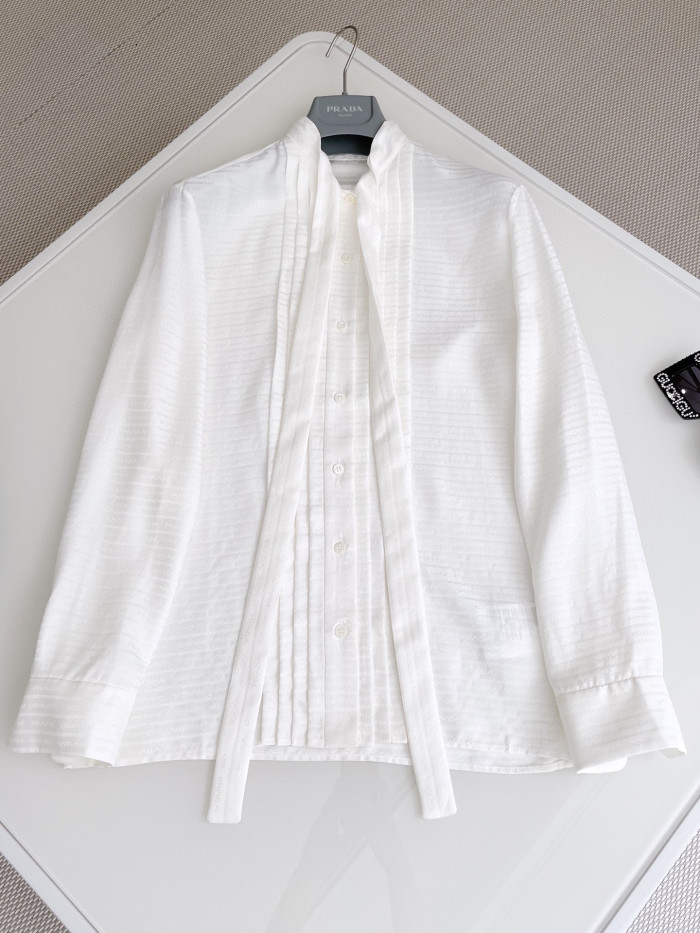 White silk long sleeved shirt #nigo21955