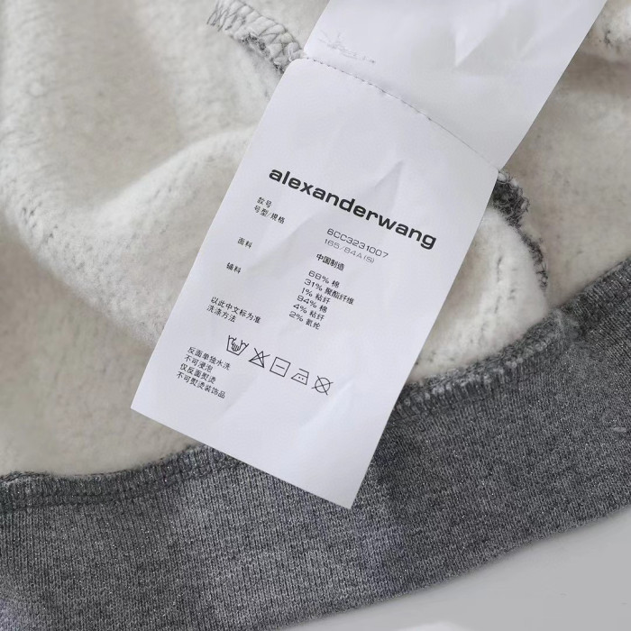 Alexander Wang Gray Zippered Loose Hooded Sweatshirt Ngvp #nigo6687