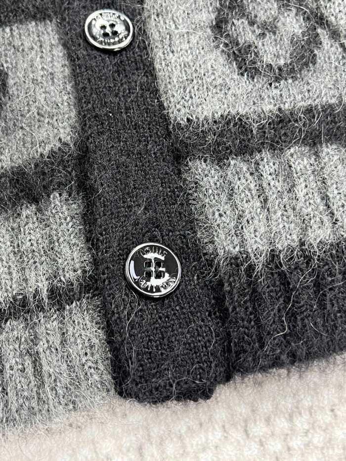 Louis Vuitton Monogram Mohair Cardigan Wool Single Breasted Jacket #nigo96617