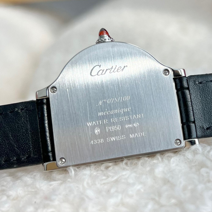 Cartier Women's Half Round Leather Strap Watch #nigo96624