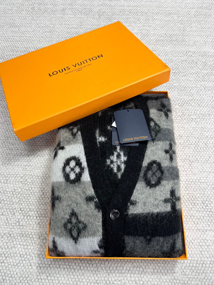 Louis Vuitton Monogram Mohair Cardigan Wool Single Breasted Jacket #nigo96617