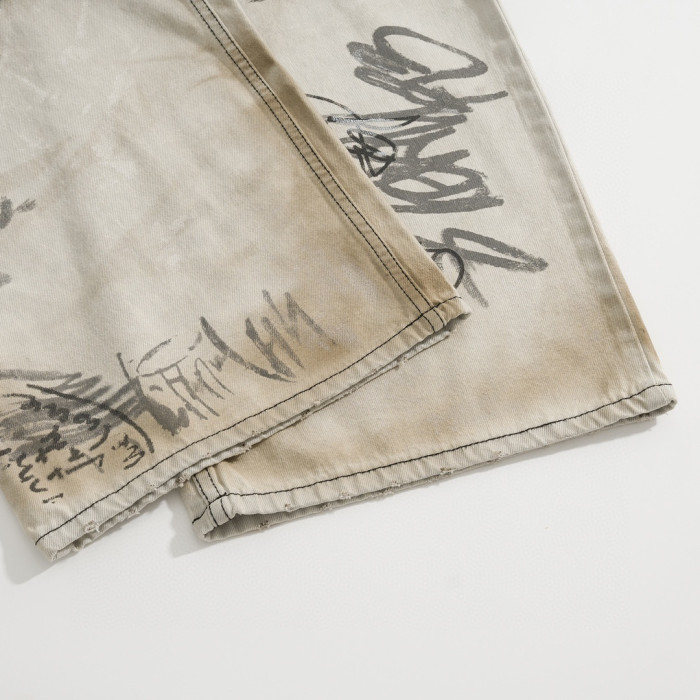Balenciaga Graffiti Loose Fit Denim Pants Ngvp #nigo6578