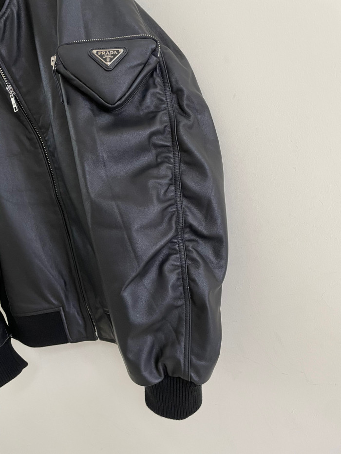 Prada Baseball Jacket Jacket Leather Jacket #nigo21967