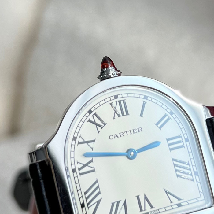 Cartier Women's Half Round Leather Strap Watch #nigo96624