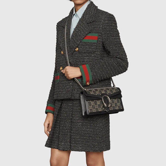 Gucci Dionysus Leather Panel Canvas Printed Chain Bag #nigo21943