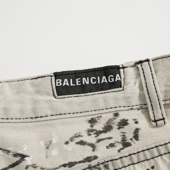 Balenciaga Graffiti Loose Fit Denim Pants Ngvp #nigo6578