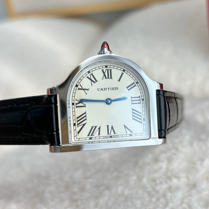 Cartier Women's Half Round Leather Strap Watch #nigo96624