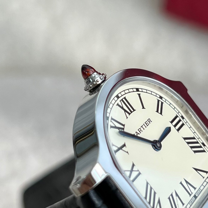Cartier Women's Half Round Leather Strap Watch #nigo96624