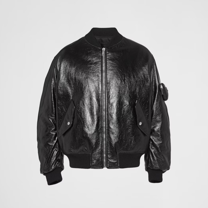 Prada Baseball Jacket Jacket Leather Jacket #nigo21967
