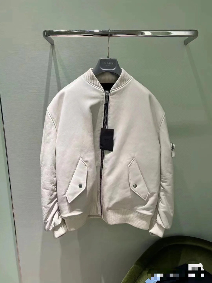 Prada Baseball Jacket Jacket Leather Jacket #nigo21967