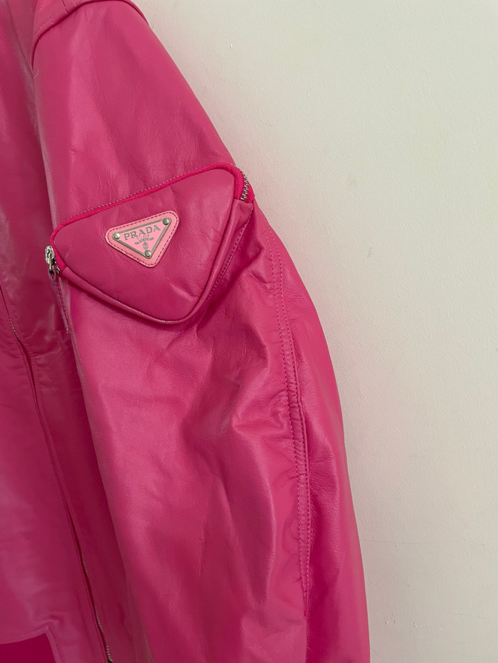 Prada Baseball Jacket Jacket Leather Jacket #nigo21967