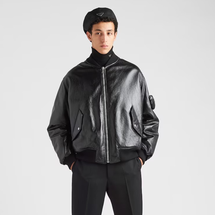 Prada Baseball Jacket Jacket Leather Jacket #nigo21967