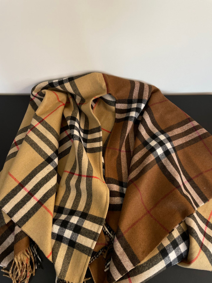 Burberry Plaid Wool Shawl Scarf #nigo96623