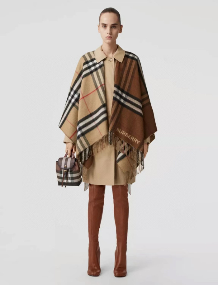 Burberry Plaid Wool Shawl Scarf #nigo96623