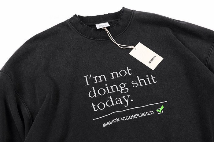 Vetements Letter Print Pullover Sweatshirt Ngvp #nigo6725
