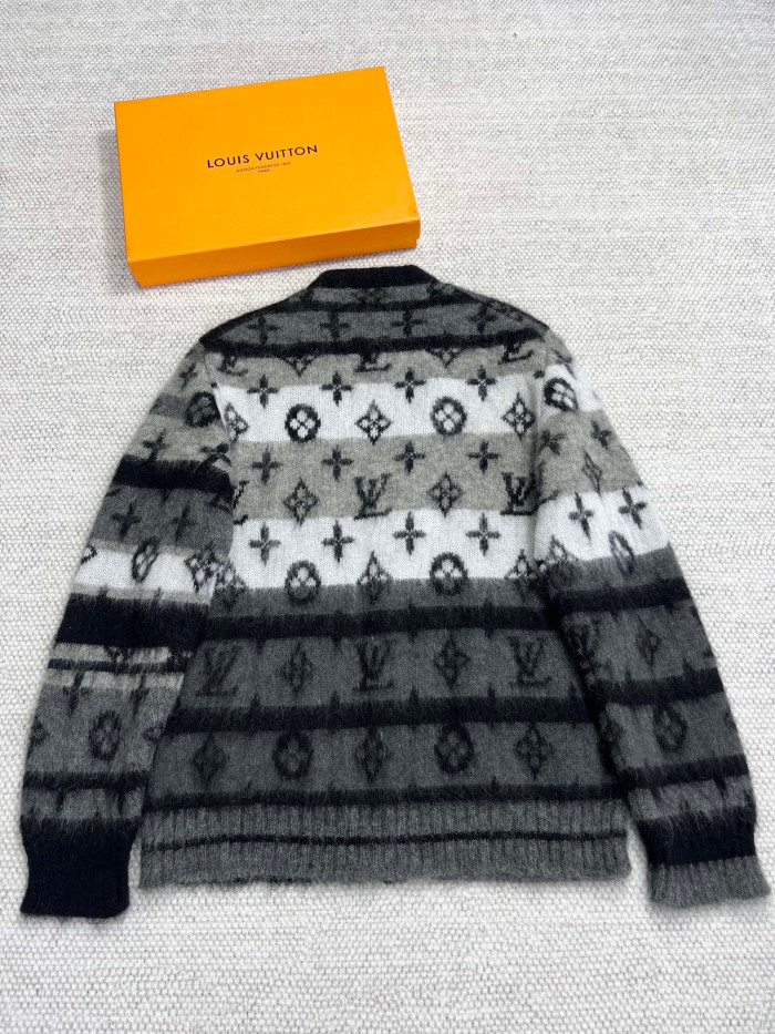 Louis Vuitton Monogram Mohair Cardigan Wool Single Breasted Jacket #nigo96617