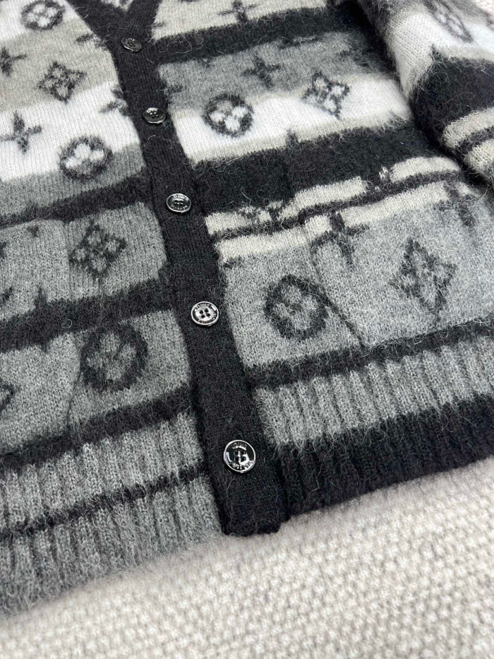 Louis Vuitton Monogram Mohair Cardigan Wool Single Breasted Jacket #nigo96617