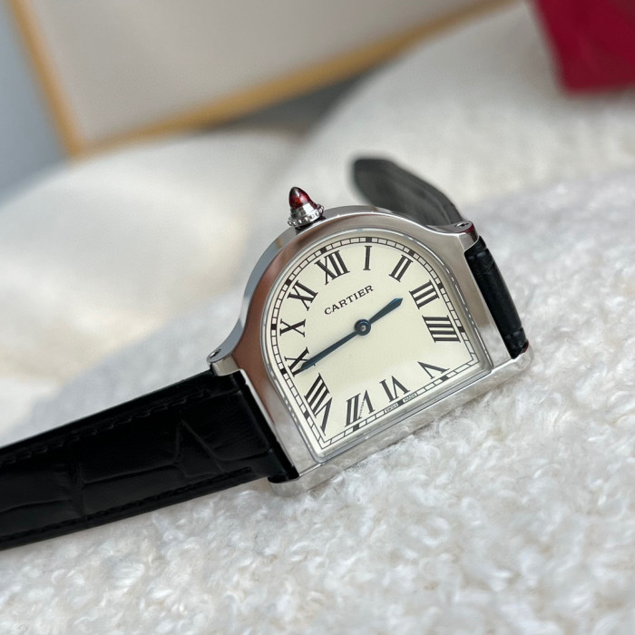 Cartier Women's Half Round Leather Strap Watch #nigo96624