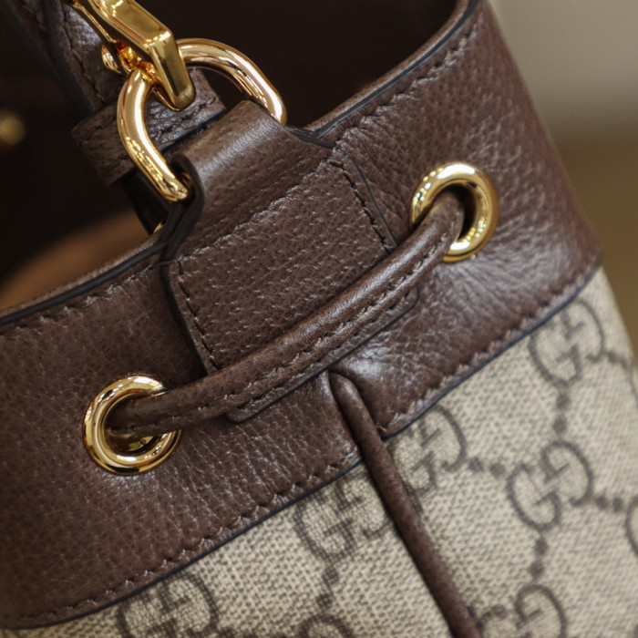 Gucci Ophidia Leather Panel Canvas Printed Portable Bucket Bag #nigo21963