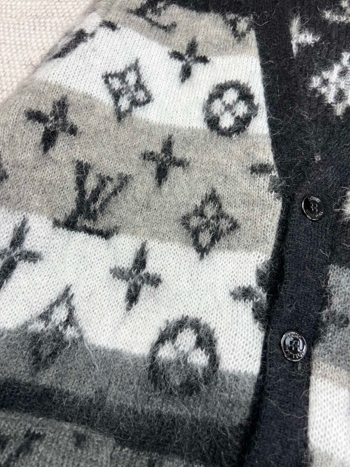 Louis Vuitton Monogram Mohair Cardigan Wool Single Breasted Jacket #nigo96617