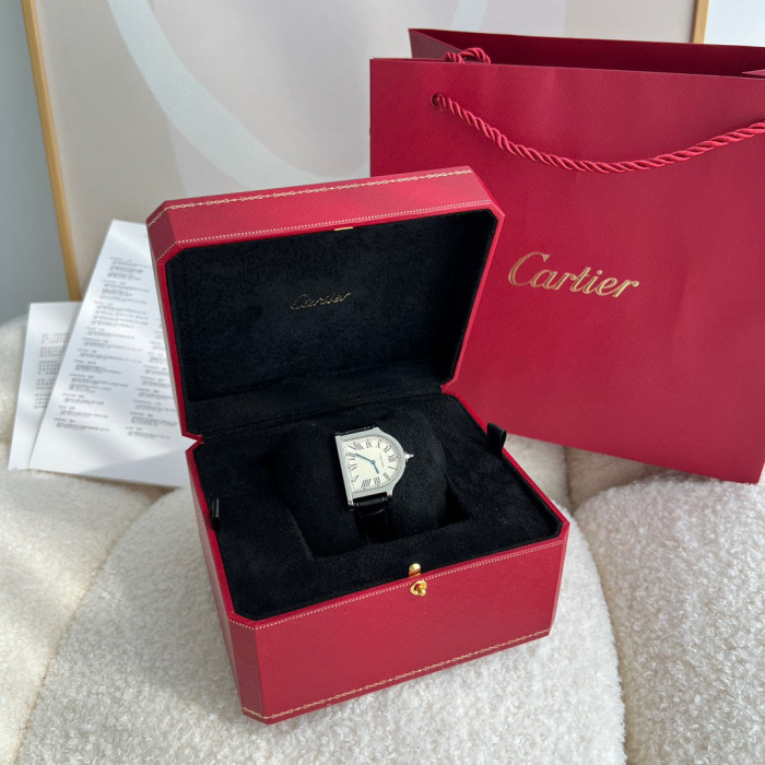 Cartier Women's Half Round Leather Strap Watch #nigo96624