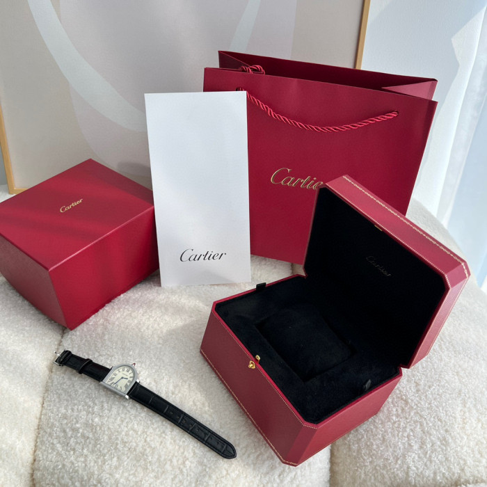 Cartier Women's Half Round Leather Strap Watch #nigo96624