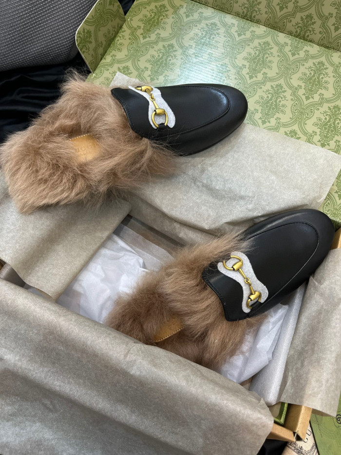 Gucci Wool Leather Upper Mule Shoes #nigo96639