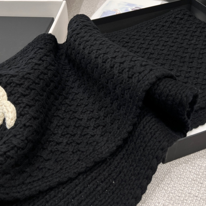Chanel Knitted Cashmere Scarf Hat #nigo96643