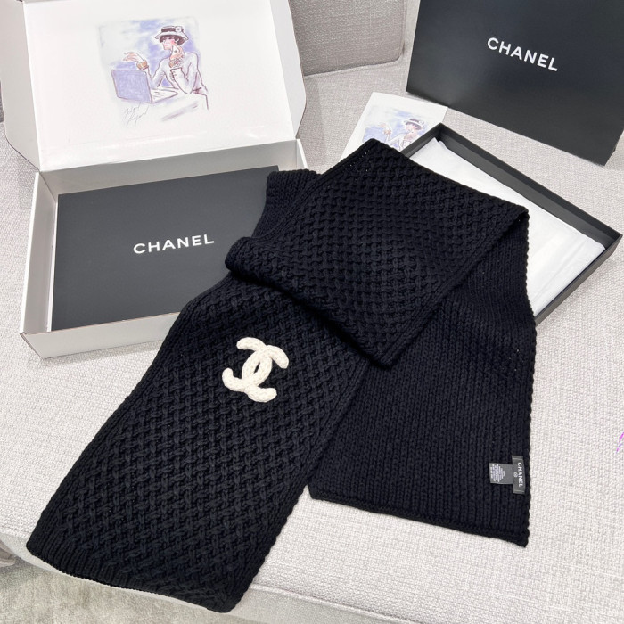 Chanel Knitted Cashmere Scarf Hat #nigo96643