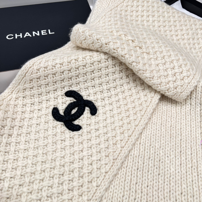 Chanel Knitted Cashmere Scarf Hat #nigo96643