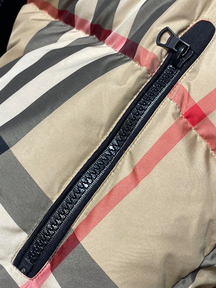 Burberry Plaid Pattern Zip Puffert Down Jacket #nigo96641