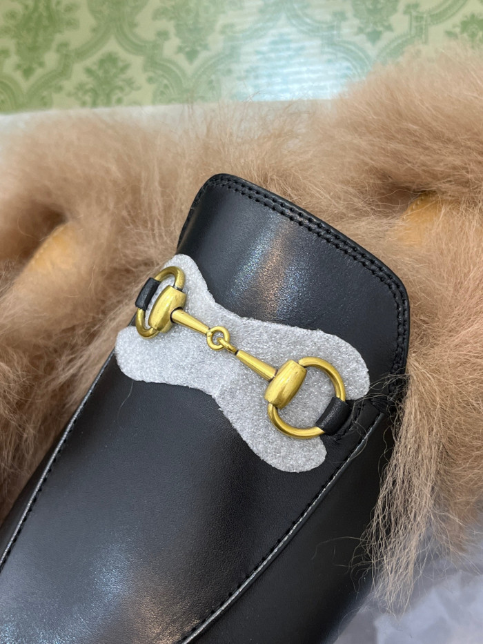 Gucci Wool Leather Upper Mule Shoes #nigo96639