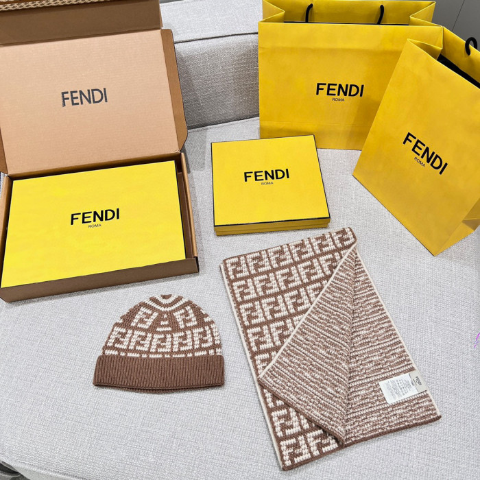 Fendi Knitted Cashmere Scarf Hat #nigo96644