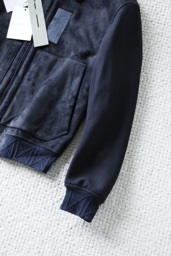 Dior Men's Suede Zip Lapel Jacket #nigo96656