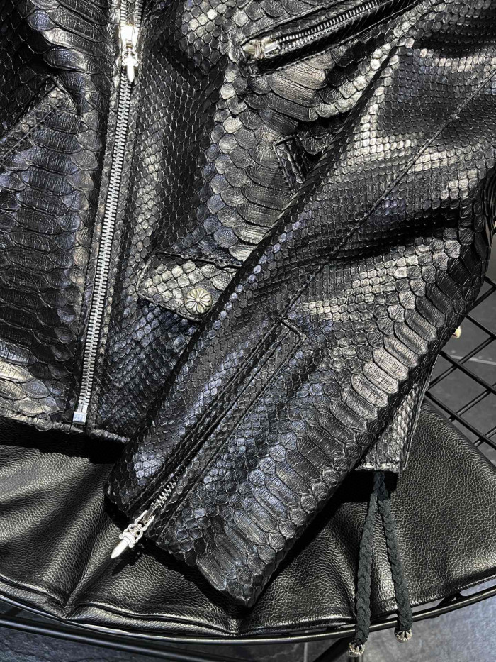 Chrome Hearts Scale Biker Leather Jacket #nigo96638