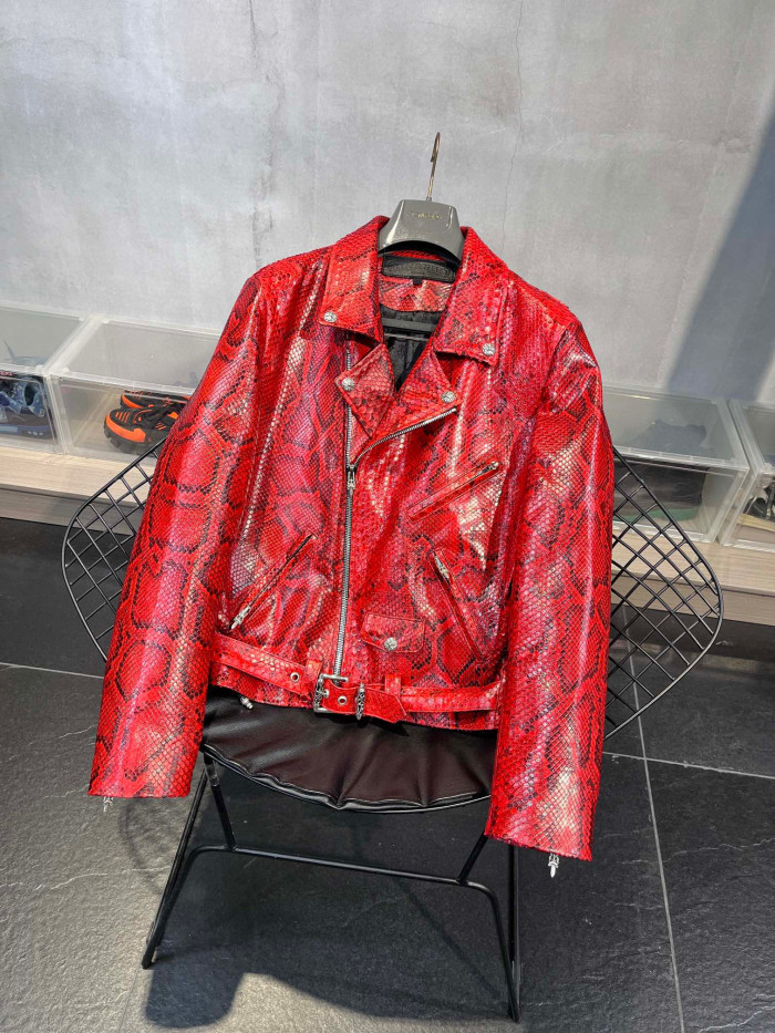 Chrome Hearts Scale Biker Leather Jacket #nigo96638