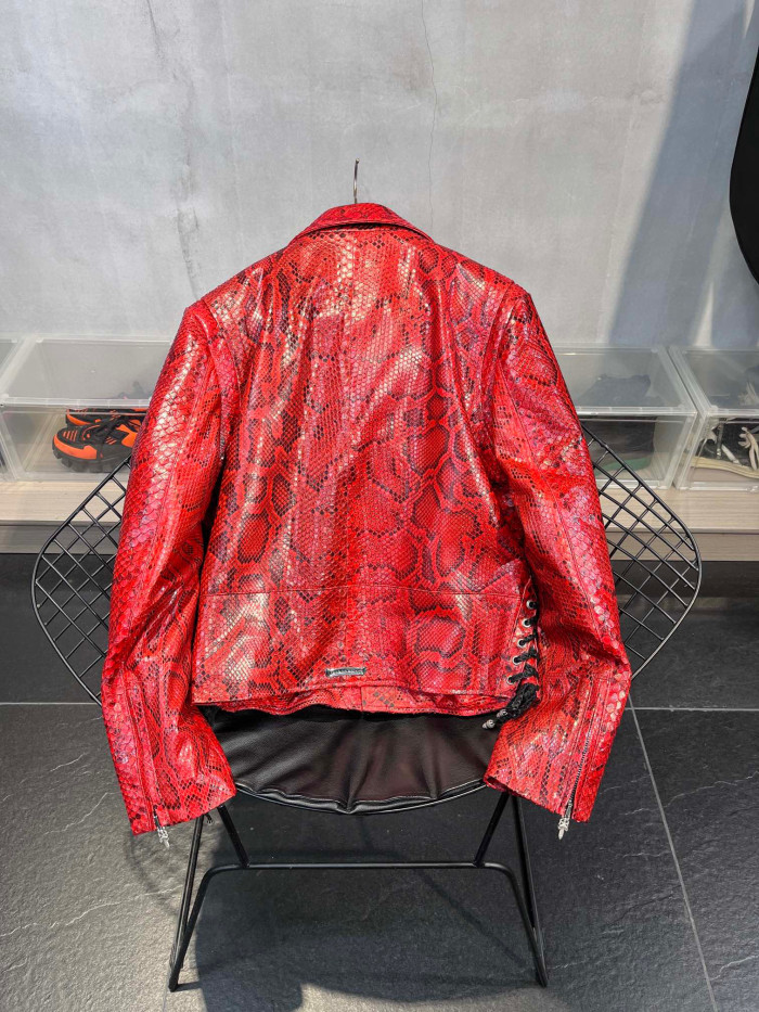 Chrome Hearts Scale Biker Leather Jacket #nigo96638
