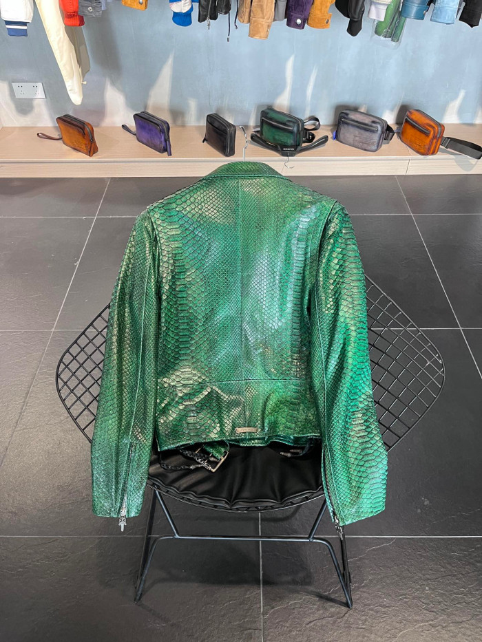 Chrome Hearts Scale Biker Leather Jacket #nigo96638
