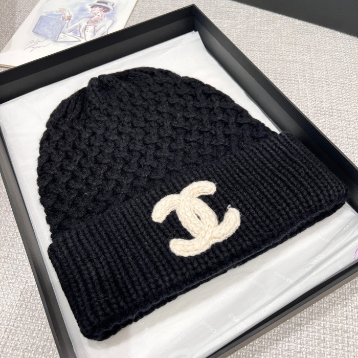 Chanel Knitted Cashmere Scarf Hat #nigo96643