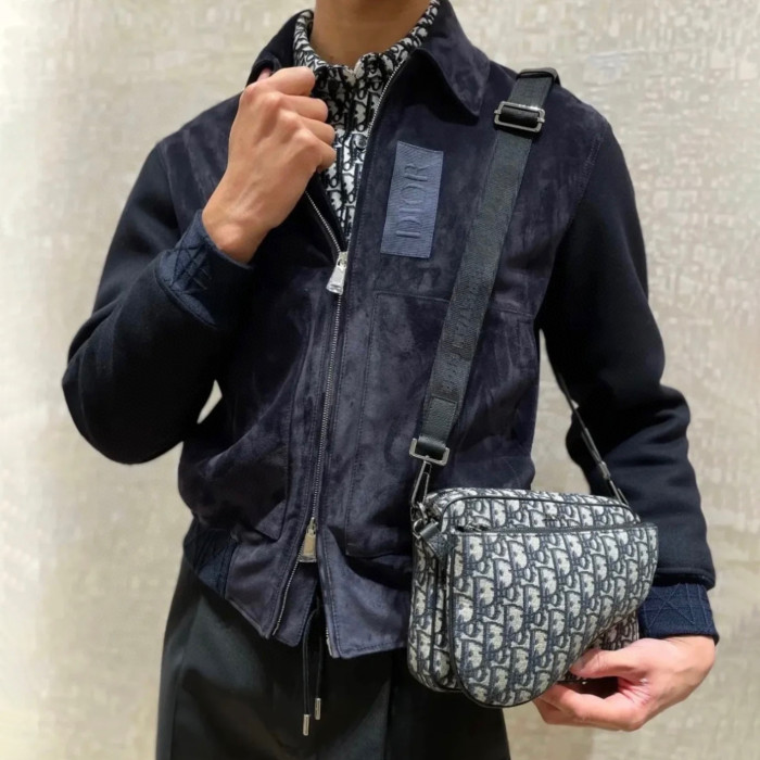 Dior Men's Suede Zip Lapel Jacket #nigo96656