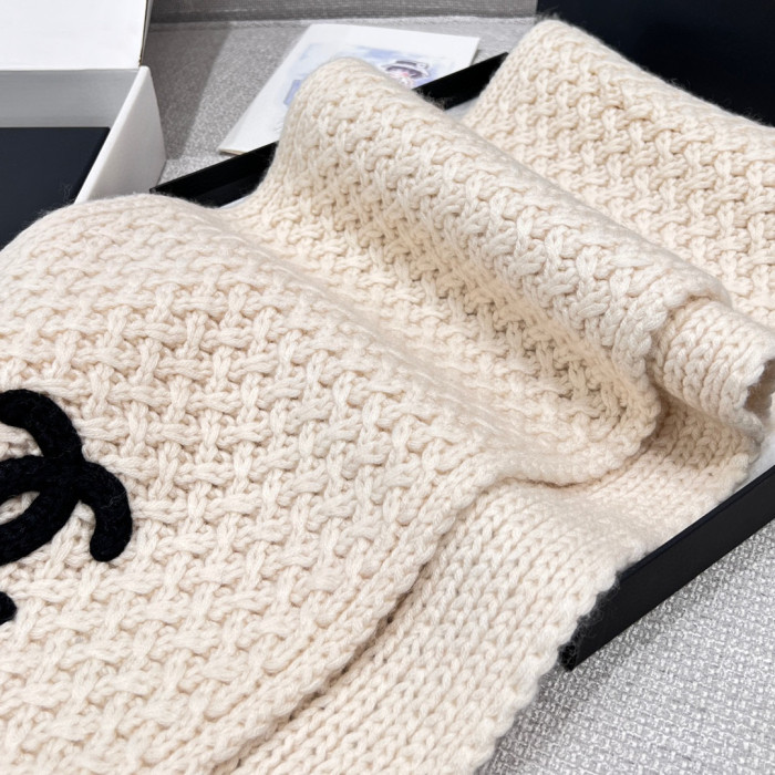 Chanel Knitted Cashmere Scarf Hat #nigo96643