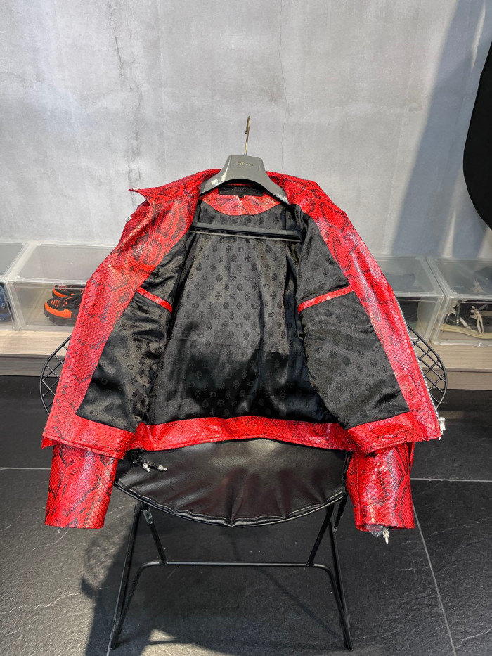 Chrome Hearts Scale Biker Leather Jacket #nigo96638