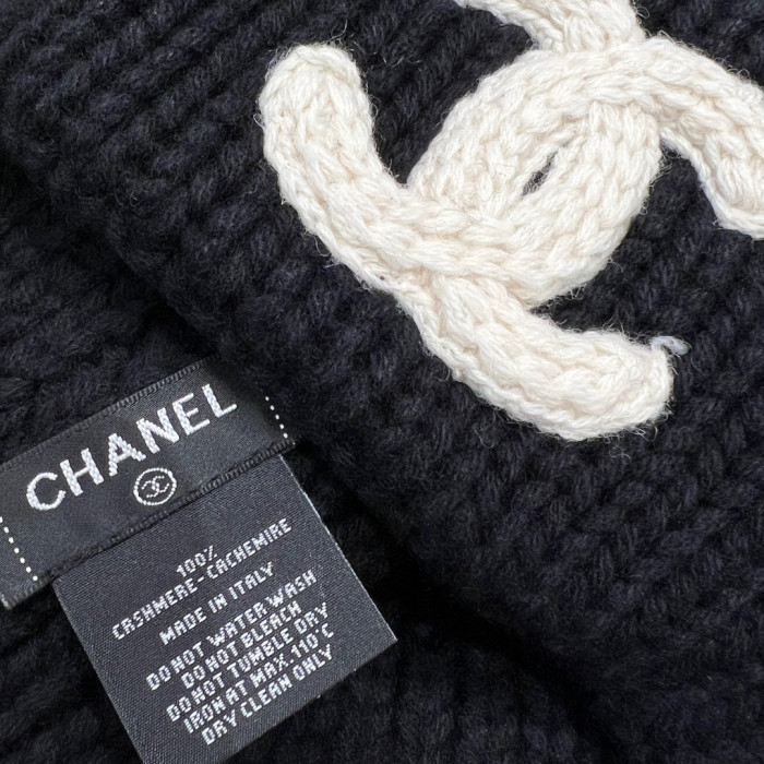 Chanel Knitted Cashmere Scarf Hat #nigo96643