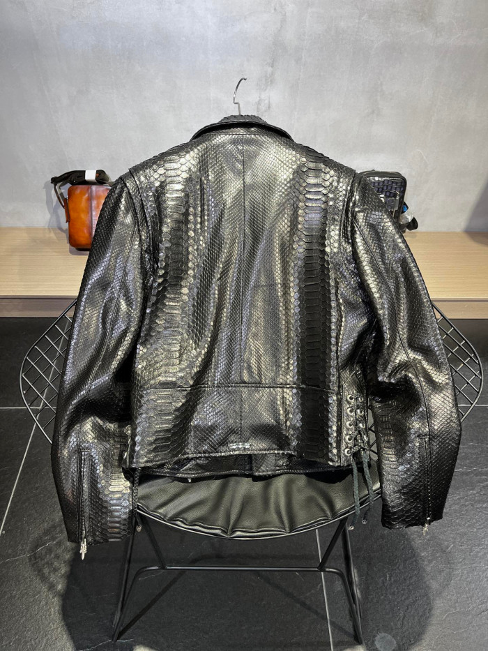 Chrome Hearts Scale Biker Leather Jacket #nigo96638