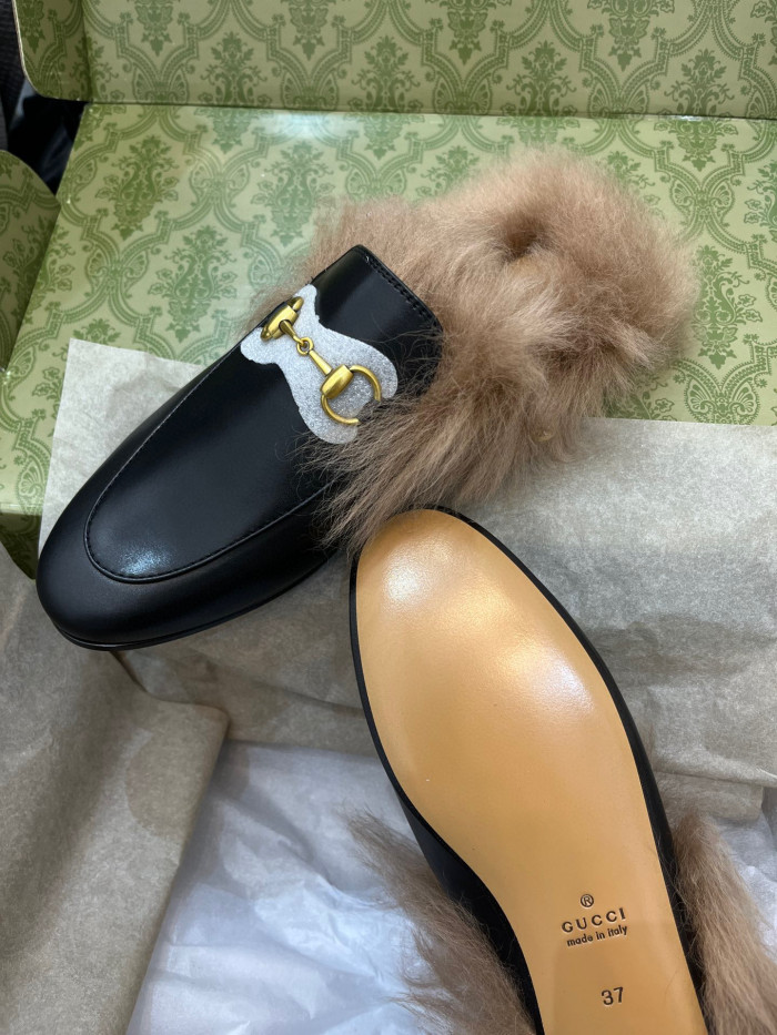 Gucci Wool Leather Upper Mule Shoes #nigo96639