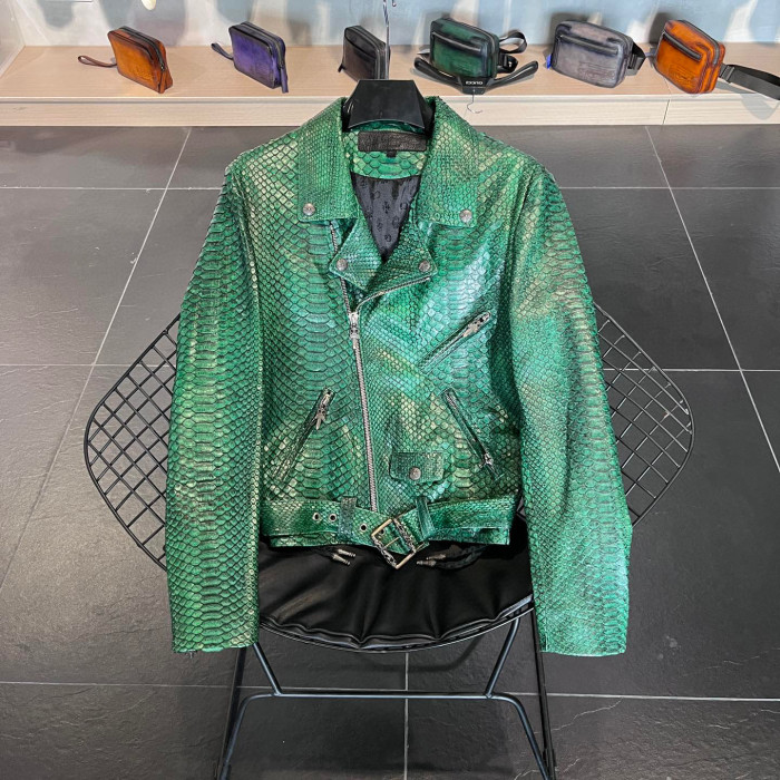 Chrome Hearts Scale Biker Leather Jacket #nigo96638