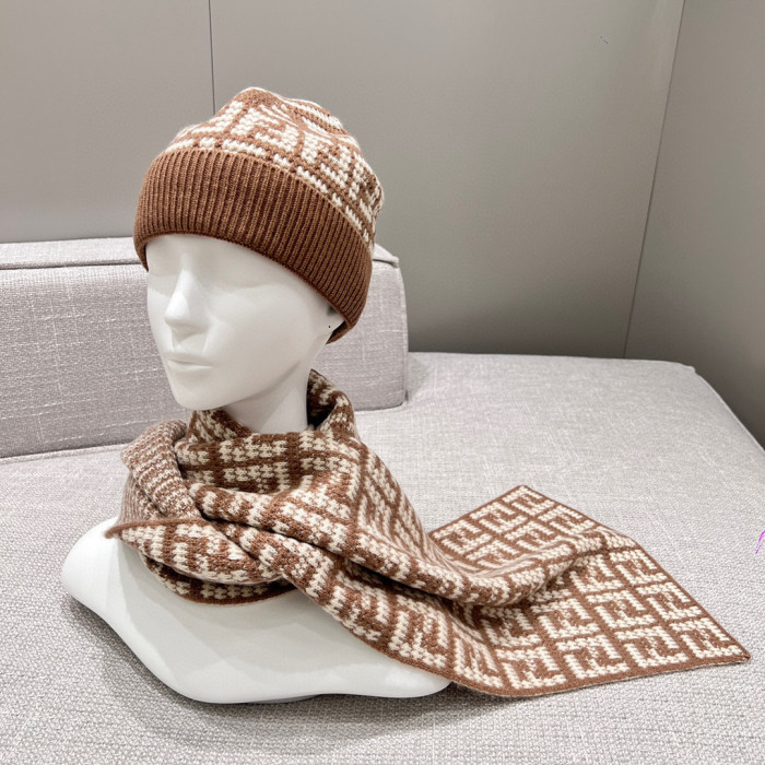 Fendi Knitted Cashmere Scarf Hat #nigo96644
