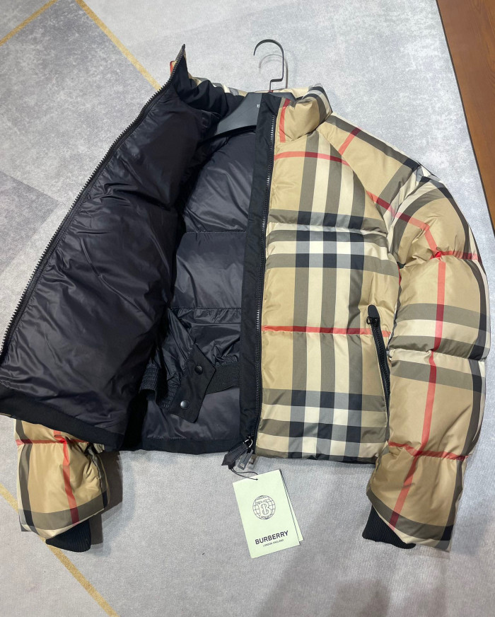 Burberry Plaid Pattern Zip Puffert Down Jacket #nigo96641