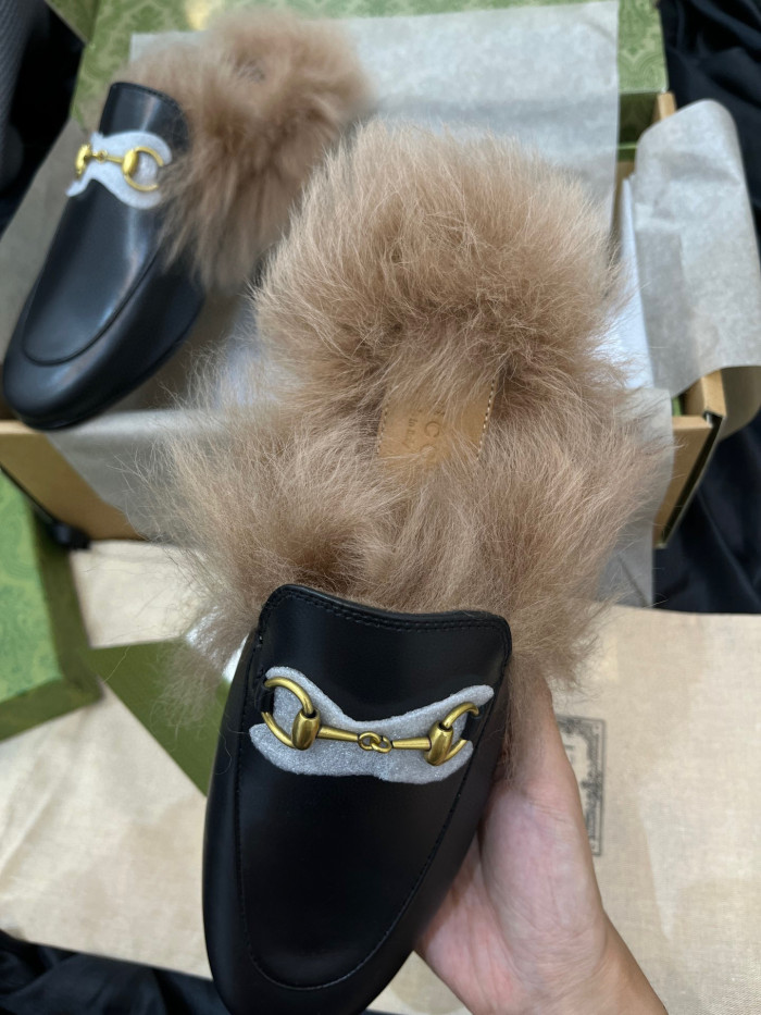 Gucci Wool Leather Upper Mule Shoes #nigo96639