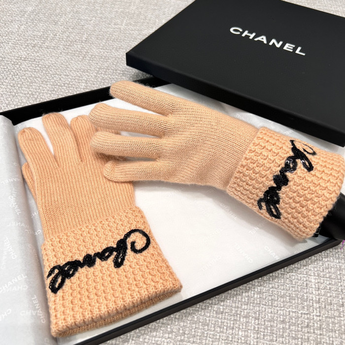 Chanel Cashmere Knit Hat Gloves Scarf #nigo96642